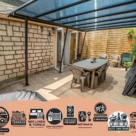Spacieux Jacuzzi Terrasse Parking 10min Port D'honfleur Apartment Honfleur
